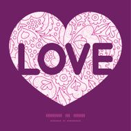 Vector pink flowers lineart love text frame pattern invitation greeting N3