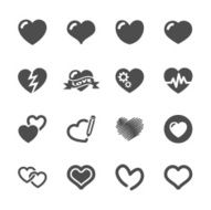 heart and valentine day icon set vector eps10