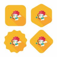 Valentine&#039;s Day cupid flat icon with long shadow eps10 N18