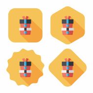 Valentine&#039;s Day present flat icon with long shadow eps10 N85