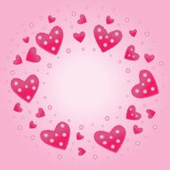 Frame of pink hearts