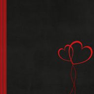 red heart on the black background greeting card N2