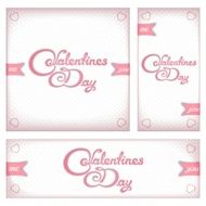 Retro banners and flyers for Valentine&#039;s day