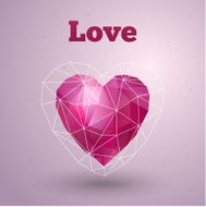 Happy Valentines Day card Polygonal heart Vector N2