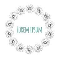 Round flower ornament Camomile drawing Vector