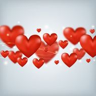 Flying red hearts Happy Valentine&#039;s Day great for your