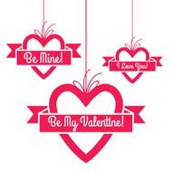 Heart shape hang tags set with greetings