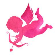 watercolor silhouette of an angel watercolor painting on white background N12