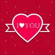Red paper heart Valentines day card N5