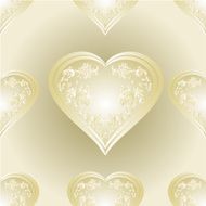 Seamless texture heart of gold and silver ornaments vector