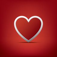 Simple realistic valentine&#039;s day hearts card design on red N2