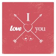 Vintage valentine card template with worn red background arrows heart N2