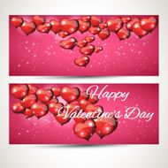 vertical and horizontal Flyers with flying hearts Set 1