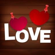 pinned heart on wood N2