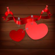 pinned heart on wood N4