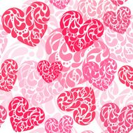 Hand drawn vector illustration - decorative hearts N4