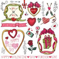 Valentine day wedding frames decor elements collection N2