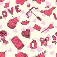 Valentine day wedding love heart seamless pattern N3