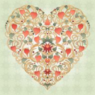 Heart silhouette created by floral ornament