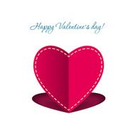 Valentine&#039;s day card with paper heart