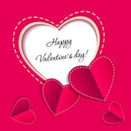 Valentine&#039;s day card with paper hearts N2