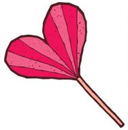 Heart shaped red fan