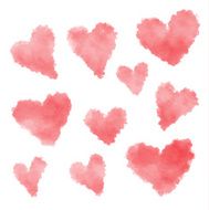 Set of watercolor hearts N3