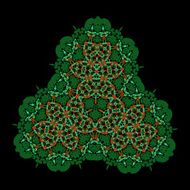 Oriental ornamental triangle on black Colorful vector mandala of fresh