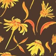 Watercolor Retro seamless pattern with flowers