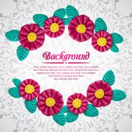 Beautiful frame of plasticine flower branches N2