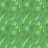 Seamless pattern with flowers and ears N2