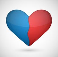 Vector broken heart on a white background