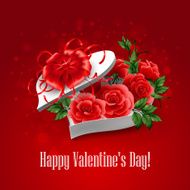 Valentine&#039;s Day heart shape box Vector illustration
