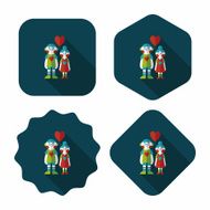 Valentine's day couple flat icon with long shadow eps10 N51