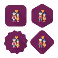 Valentine's day couple flat icon with long shadow eps10 N53
