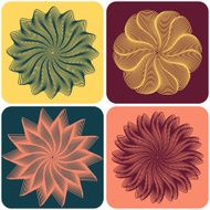 Set of abstract flowers Vector
