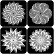 Set of abstract flowers Vector N2