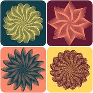 Set of abstract flowers Vector N3