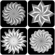 Set of abstract flowers Vector N4