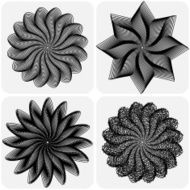 Set of abstract flowers Vector N5