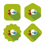 Valentine's Day lover bird flat icon with long shadow eps10 N88