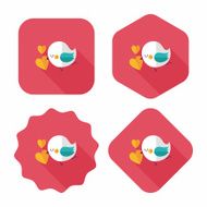 Valentine's Day lover bird flat icon with long shadow eps10 N90