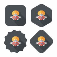 Valentine&#039;s Day cupid flat icon with long shadow eps10 N20