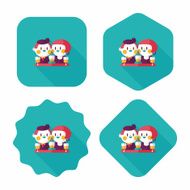 Valentine's day couple flat icon with long shadow eps10 N56