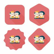 Valentine's day couple flat icon with long shadow eps10 N57
