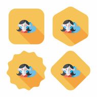 valentine&#039;s day girl flat icon with long shadow eps10 N20