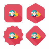 valentine&#039;s day girl flat icon with long shadow eps10 N21