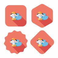 Valentine's day boy flat icon with long shadow eps10 N12