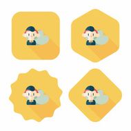 Valentine's day boy flat icon with long shadow eps10 N13