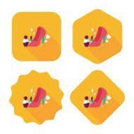 valentine&#039;s day girl costume flat icon with long shadow eps10 N7